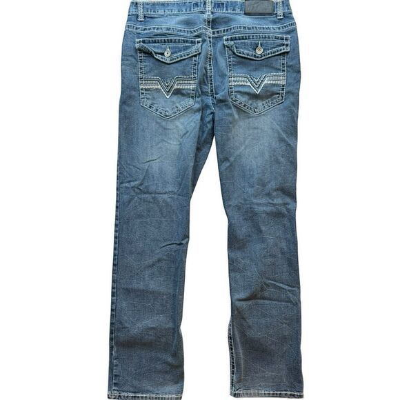 True Luck Men's Blue Denim Straight Leg Jeans Size 34x32 - Picture 2 of 6